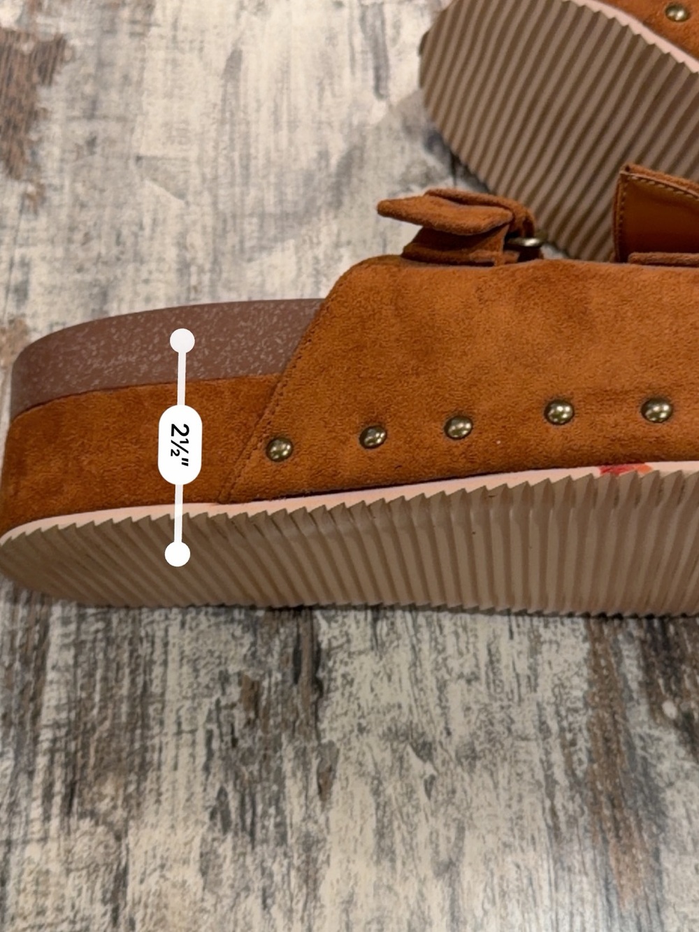 Women Size 10 Faux Suede Buckled Platform Mule Sandals - Picture 7 of 11